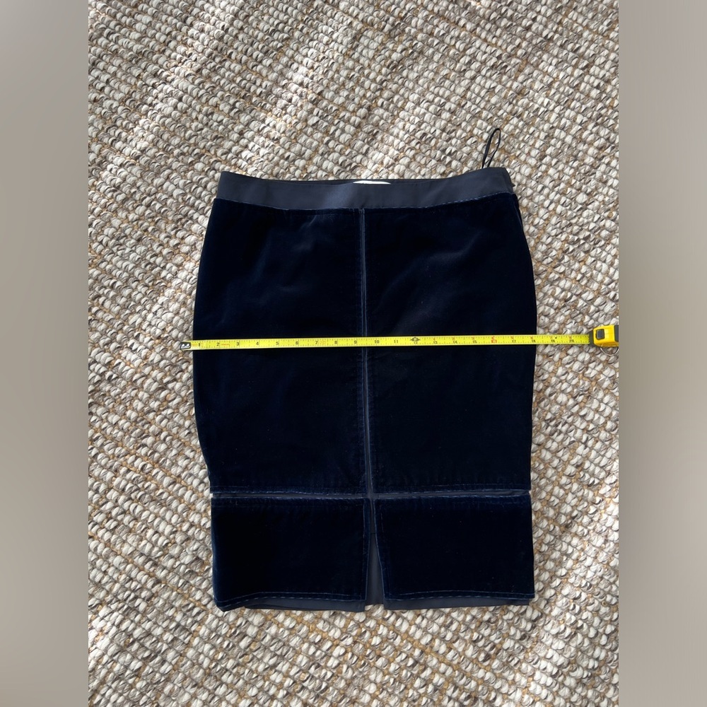 YSL Tom Ford F/W 2002 Midnight Blue Velvet Pencil Skirt Archival Runway S - Picture 7 of 12
